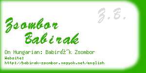 zsombor babirak business card